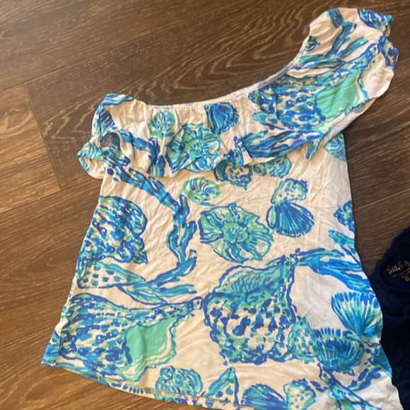 Lilly Pulitzer one shoulder ruffle top size small - Picture 4 of 6